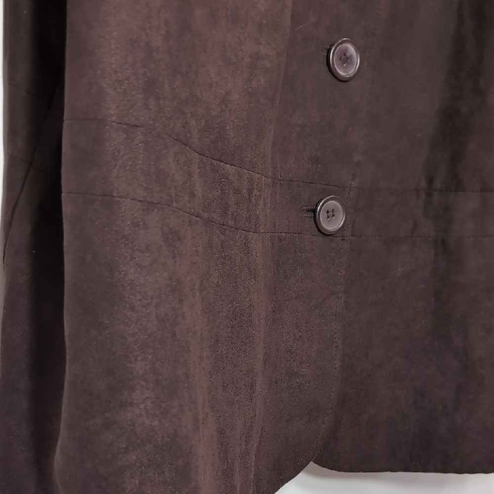Avenue | Dark Brown Faux Suede Blazer Oversized Size 22/24 - Picture 4 of 7